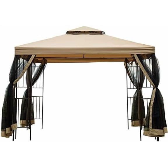 Garden Gazebo 10' x 10' Patio Backyard Double Roof Vented Gazebo Canopy$$Garden & Patio
