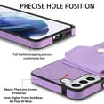 thumbnail image 3 of TECH CIRCLE Case for Samsung Galaxy S22+ 6.6", [Built-in 2 Micro-SIM Card Slots] Slim Soft Shockproof Protective Cover with Ring Holder Stand + Card Holder Pocket + Eject Pin Holder - Lavender, 3 of 8