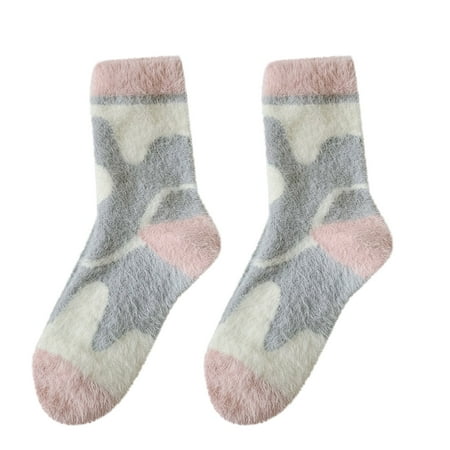 

12-Pack Socks for Women Winter Printing Thickened Coral Nonslip Floor Stockings Socks