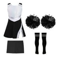 thumbnail image 5 of iiniim Kids Girls Festival Cheer leader Fancy Dress Sleeveless Patchwork Dress with Shorts Dance Outfit Size 4-14 A Black&White 8, 5 of 7