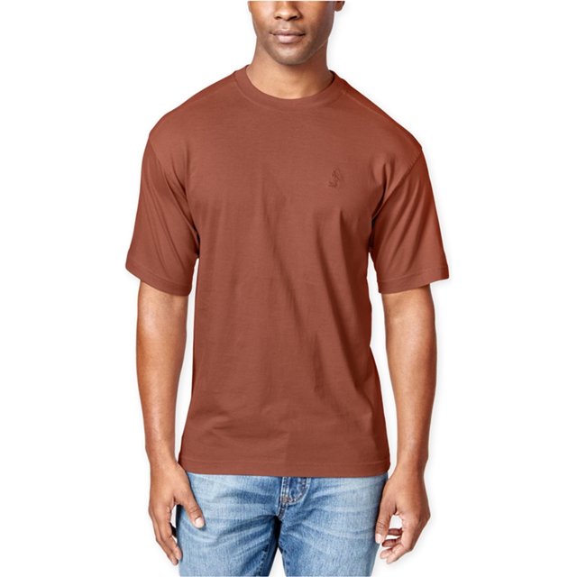 Camiseta con estampado de palmeras bordadas para hombre de Newport Blue, naranja, LT