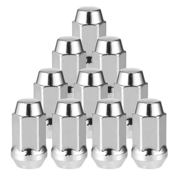 Unique Bargains 10 Pcs Wheel Lug Nuts Compatible for Ford Explorer for Lincoln MKS 1/2-20 Silver Tone Tire Lugnuts