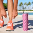 thumbnail image 2 of 20oz Pink Breast Cancer Skinny Tumblers Stainless Steel Tumbler with Lid and Straw,Vacuum Insulated Double Wall Travel Tumbler Cups with Cleaning Brush for Coffee,Tea, 2 of 6