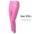 thumbnail image 2 of FONDOTIN High Waist PU Leggings Pink Stretchy and Breathable Fabric for Women 1Pack, 2 of 8