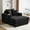 Black, variant on Wiilayok 54 inch Oversized Chaise Lounge Chair Indoor,Corduroy Upholstered Cloud Sleeper Chairs Sofa Couch with Ottoman,Cup Holder for Living Room, Apartment, Office, Black
