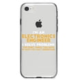 thumbnail image 1 of DistinctInk Clear Shockproof Hybrid Case for iPhone 7 8 SE (2020 Model) 4.7" Screen TPU Bumper Acrylic Back Tempered Glass Screen Protector - I'm an Electronics Engineer I Solve Problems, 1 of 5