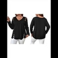 thumbnail image 3 of Blusas de Verano para Mujer con Hombros Descubiertos, Camisetas de Larga, Blusas con Diseño de Tiras Cruzadas y Aberturas Negro XXL, 3 of 7
