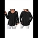 thumbnail image 3 of Blusas de Verano para Mujer con Hombros Descubiertos, Camisetas de Larga, Blusas con Diseño de Tiras Cruzadas y Aberturas Negro XL, 3 of 7