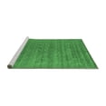 thumbnail image 2 of Ahgly Company Machine Washable Indoor Round Abstract Emerald Green Contemporary Area Rugs, 6' Round, 2 of 4