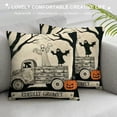 thumbnail image 3 of PHYHOO  Halloween Pillow Covers Black and White Ghost Pumpkins Decoration Outdoor Pillow Cases Black Throw Pillow Covers Decor for Sofa Bed Outdoor Car White, 3 of 5