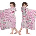 thumbnail image 4 of Pioneer Flower Floral Print Pattern Hooded Bath Towel，60"x35" for Ages 3 To 12 Kids, Quick Dry Lightweight Soft Microfiber Hood Beach Towel Cover Up for Kids, 4 of 7