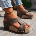 thumbnail image 2 of longantii Orthopedic Casual Sandals for Women Slip on Non Slip Arch Support Flat Wedge Sandals Wide Sneakers 2026 New Vacation Beach Orthopedic Shoes Brown, 2 of 7