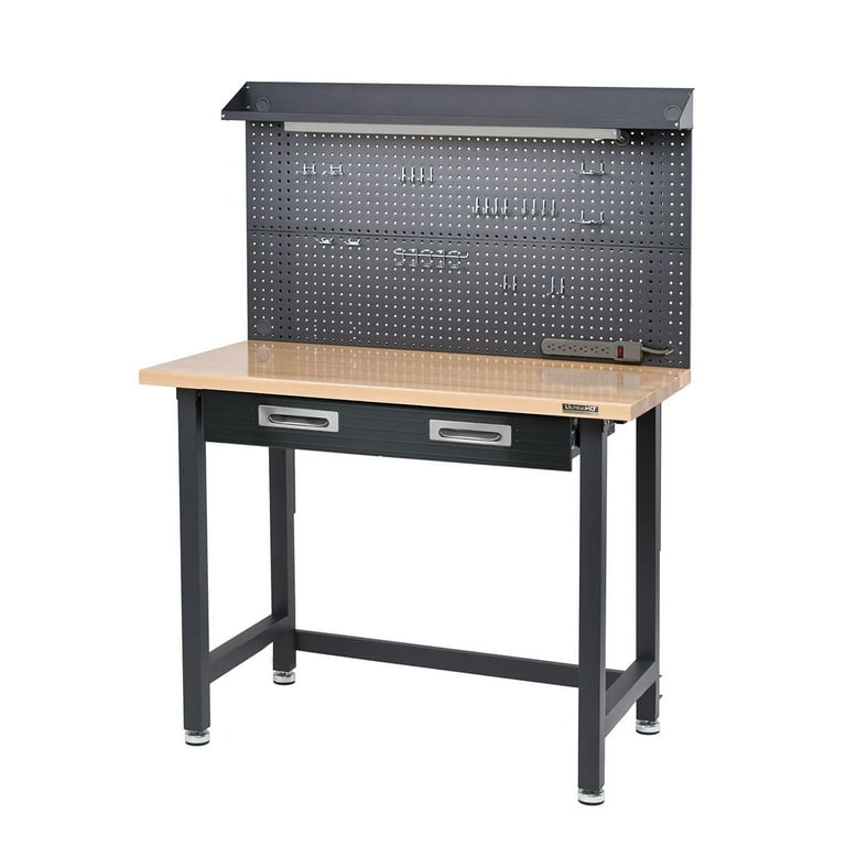 Seville Classics UltraHD Workbench With Peg Board and Castors