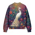 thumbnail image 5 of DISNIMO Peacock Floral Printed Jackets for Women Casual Sweatshirts Long Sleeve Coat Fall Winter Clothes, S, 5 of 7
