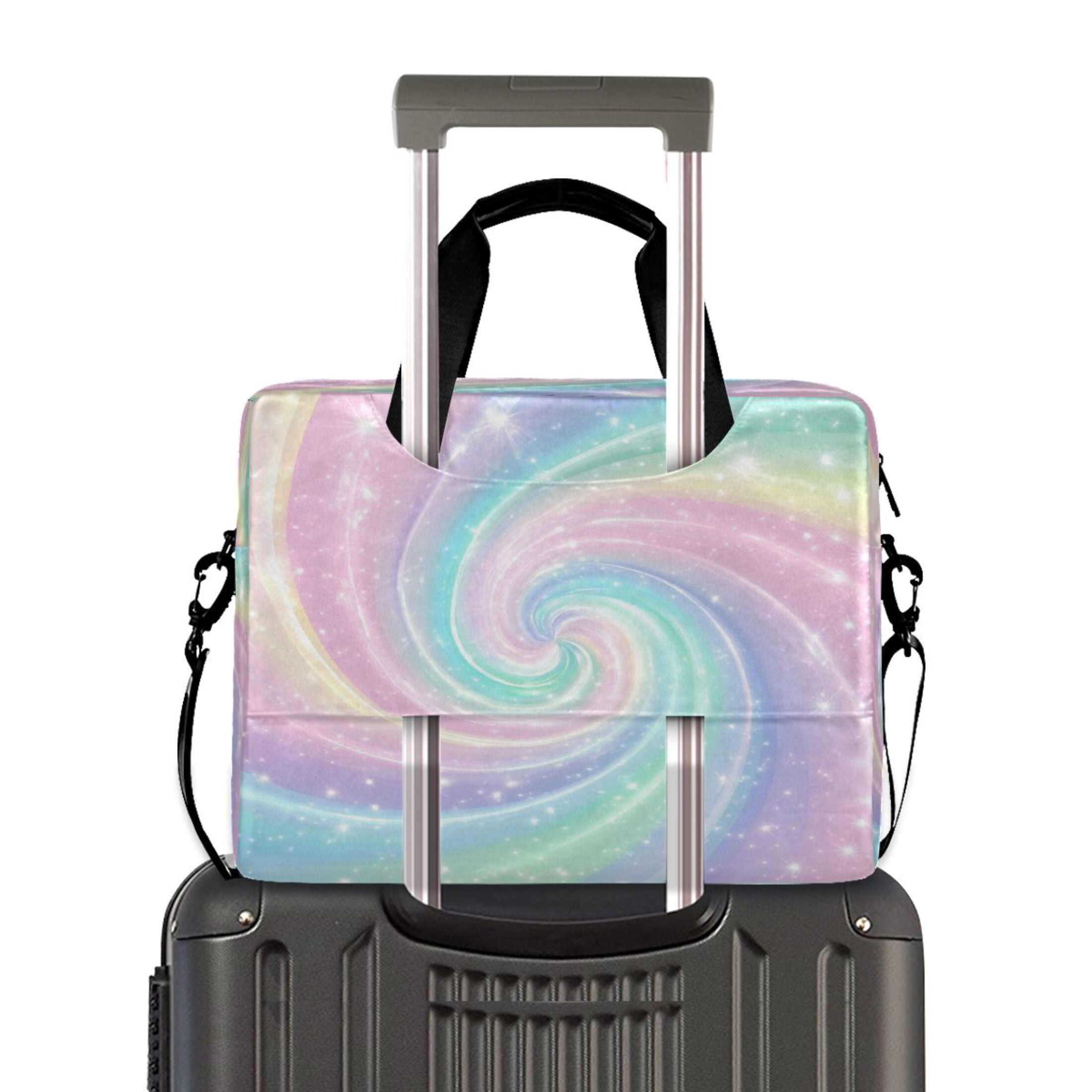 16" Laptop Tote Bag Laptop Sleeve Case Computer Briefcase for Work & Travel Cute Pastel Rainbow Swirl