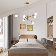 Deyidn 6-Light Gold Sputnik Chandelier