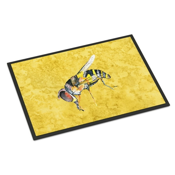 Carolines Treasures 8851JMAT Bee on Yellow Doormat 24x36 36"L x 24"W multicolor