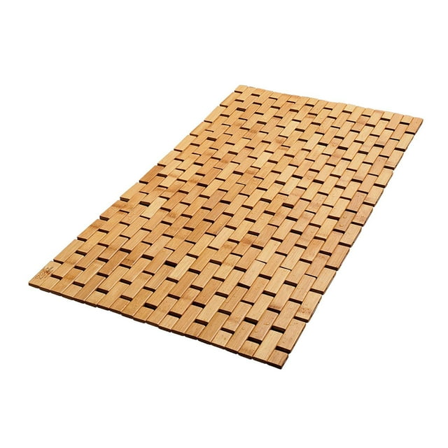Alfombra de baño de bambú, resistente, antideslizante, impermeable, elegante, para inodoro 40 cm x 60 cm