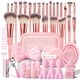 thumbnail image 1 of Juego de brochas de maquillaje HGHDBT, 70 piezas, rosa con funda Professional, 1 of 9