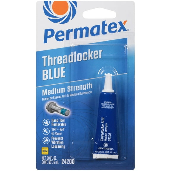 Permatex 24200-12PK Medium Strength Threadlocker Blue, 6 ml