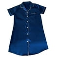 thumbnail image 3 of RYDCOT Women's Silk Nightgowns Button Down Sleep Shirts Boyfriend Short Sleeve V-Neck Satin Nightshirt Pajama Dress with Pockets Women Clothing, 3 of 3