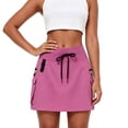 thumbnail image 5 of Nmnitkp Women's High Waisted Drawstring Cargo Skort, Athletic Tennis Skirt with Multi Pockets, for Golf Hiking Outdoor & Casual WearHot Pink,L, 5 of 7