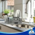thumbnail image 4 of MR.Siga Dish Drying Rack for Kitchen Counter, Compact Dish Drainer with Drainboard, Utensil Holder and Cup Rack, Grey, 4 of 8