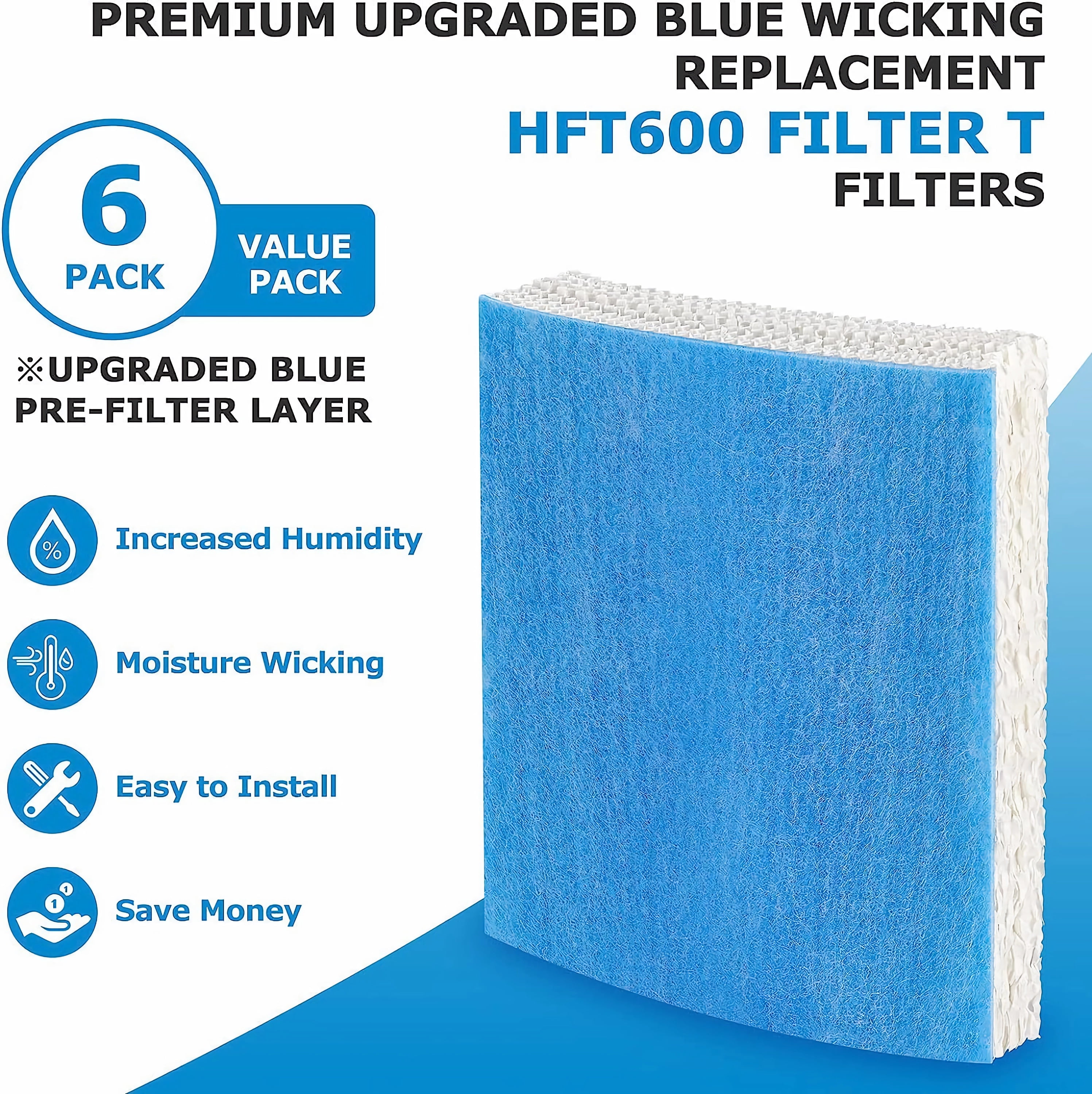 AMI PARTS Replacement Humidifier Filter T, HFT600 Wicking Filter for Humidifier HEV615, HEV620