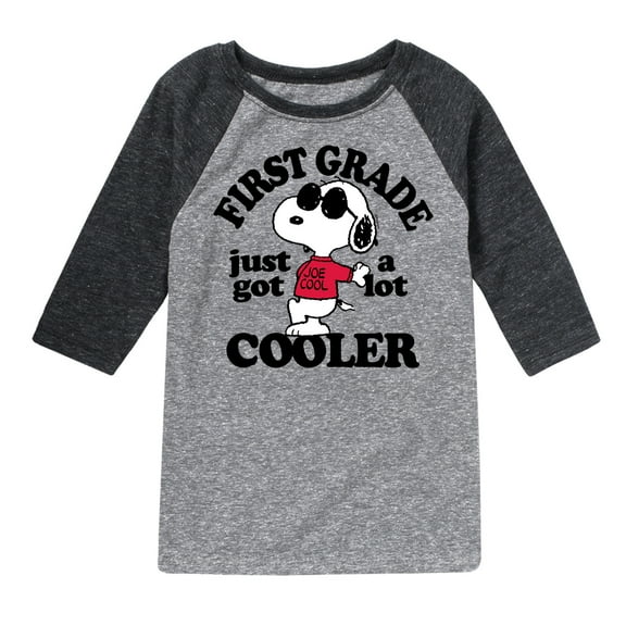 Peanuts - First Grade Just Got Cooler - Toddler And Youth Raglan Graphic T-Shirt
