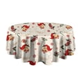 thumbnail image 5 of Beige Christmas Santa Pattern Round Tablecloth 60"x60",Wrinkle Wipeable Table Cloth for Kitchen Dining Room Picnic Patio Party, 5 of 6