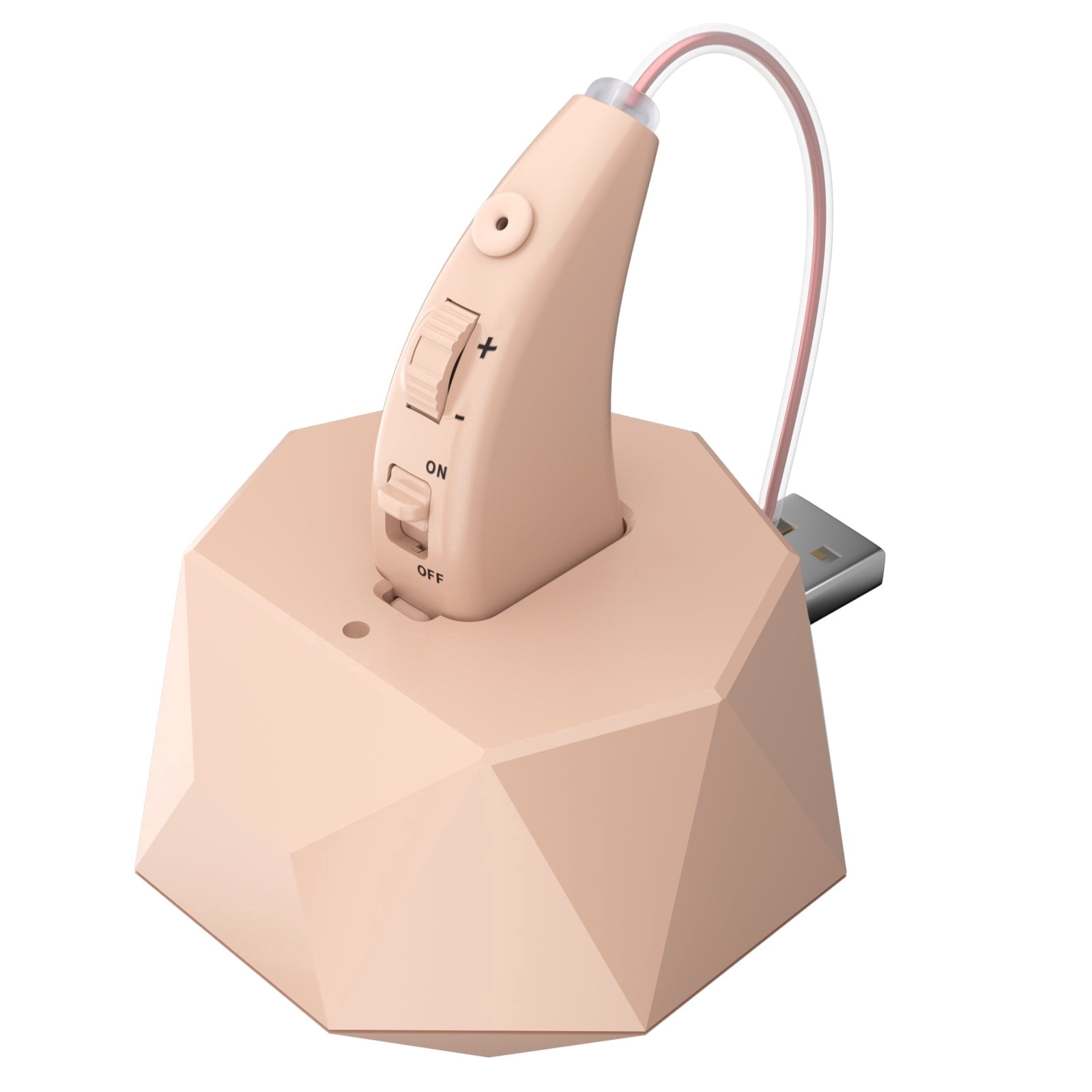 ELCTRTICI Hearing Aids for Seniors, Rechargeable Hearing Aid, VHP-1504 Single Ear, Beige