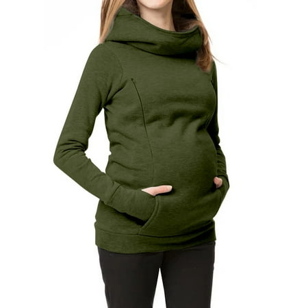 

PhoneSoap Women s Maternity Hoodie Sleeves Long Sweatshirts Breastfeeding Hooded Maternity Sweatshirt AG M