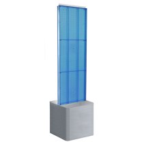 Two-Sided Pegboard Floor Display on Adjustable Studio Base. Panel Size: 16"W x 60"H