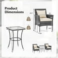 thumbnail image 2 of Costway 3 PCS Patio Furniture Set with Cushioned Patio Chairs & Tempered Glass Coffee Table, 2 of 10