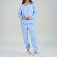 thumbnail image 3 of Women's 2-Piece Fleece Sweatsuit Set - Zip-Up Hoodie & Joggers, Cozy Lounge & Athletic Track Suits, 3 of 21