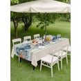 thumbnail image 4 of Outdoor Tablecloth with Umbrella Hole for Patio/Picnic/Party/Camping, Summer Coastal Waterproof Table Cloth Rectangle Table Cover Washable, Watercolor Sea Marine Starfish Conch Coral Beige (54"x 80"), 4 of 8