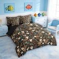 thumbnail image 2 of Manfei Vintage Otter Flower Twin Bedding Sets for Kids Boys and Girls, Animal Print Bedding Comforter Set, Black Reversible 7-Piece, 2 of 6