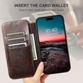 thumbnail image 3 of Case Wallet for iPhone 12, iPhone 12 Pro Wallet Case Compatible with MagSafe Wireless Charging  Leather Flip Folio Cover Kickstand and Cash Credit Card Holder for Men Women Brown, 3 of 12