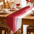 thumbnail image 2 of Red Ombre Waves Table Runner Linen Burlap Table Runner 72 Inches Long Abstract Art Gradient Modern Dresser Scarves for Kitchen Island Coffee Dining Room Party Wedding Banquet Holiday Decor 14"x72", 2 of 8