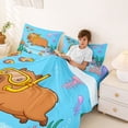 thumbnail image 3 of Erosebridal Brown Capybara Kids Queen Sheet Sets, Ocean Jellyfish Sealife Bed Set, 4pcs, 3 of 5