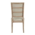 thumbnail image 3 of Benjara Deen 20 Inch Side Dining Chairs Set of 2, Tufted Ladder Back, Beige Fabric, Acacia, 3 of 5