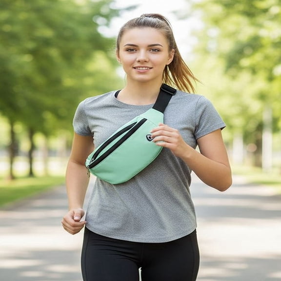 zrova Waterproof Fanny Pack for Men Women, Lightweight Sports Waist Bag, Adjustable Belt Bag for Travel Hiking Running Outdoor Activities