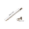 thumbnail image 2 of Unique Bargains 10Sets 4mm Embouts de Cordon en Cuir avec Fermoirs à Homard et Chaîne de Rallonge pour Bricolage, Ton Bronze, 2 of 7