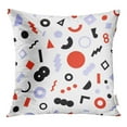 thumbnail image 1 of BOSDECO Modern Suprematism Pattern Abstract Geometric Colorful Shapes Black Red and Purple Pillow Case Pillow Cover 20x20 inch, 1 of 1