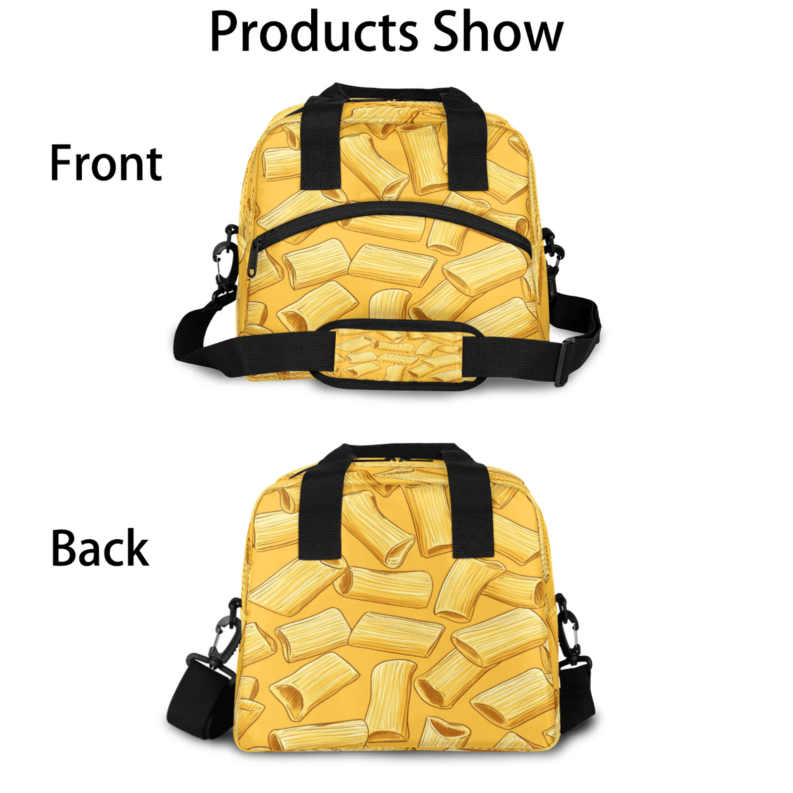 Herdesigns Noodles Lunch Bag for Women Men Adult, Funny Food Large Insulated Reusable Lunch Box Leakproof Portable Cooler Tote Bags for Work Picnic Beach
