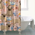 thumbnail image 4 of Bulldog Dog and Flower Florals Shower Curtain 72"x84" ,Bathroom Decorative Shower Curtains Set with 12 Hooks,Modern Waterproof Washable Shower Curtain, 4 of 6