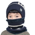 thumbnail image 2 of YAOBAMM Winter Cap Neck Warp Set Winter Children Hat Scarf Set Letter Printed Thickened Elastic Warm Dome Windproof Ear Neck Protection, 2 of 7