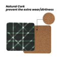 thumbnail image 4 of Multi-Shape Mdf Cork Coaster 4 Pieces Of Anti-Slip, Anti-Wear And Anti-Fouling 3.9in Easy To Clean And Stable Structure Green Buffalo Plaid Check Tartan Scotland_2 Square, 4 of 7