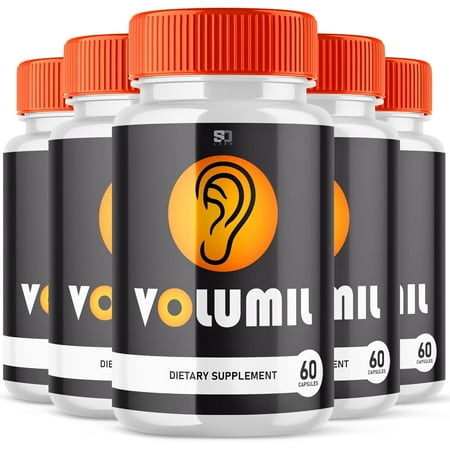 (5 Pack) Volumil Tinnitus Supplement for Ringing Ears, Hearing Support for Tinnitus Relief, Maximum Strength Capsules to Support Healthy Hearing (300 Capsules)