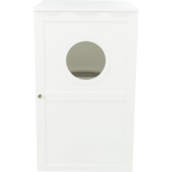 TRIXIE 2-Story Cat Litter Box Enclosure Hidden Litter Indoor Cat Furniture Accent Table, White